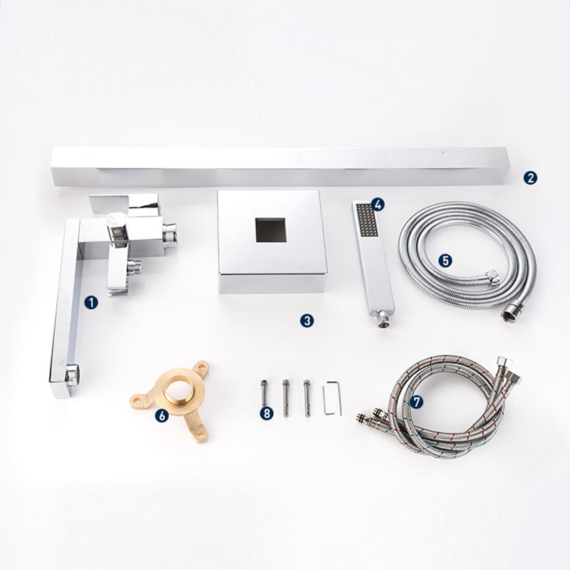 Bathroom Freestanding Tub Filler Floor Mounted One Handle Fixed Faucet with Hose