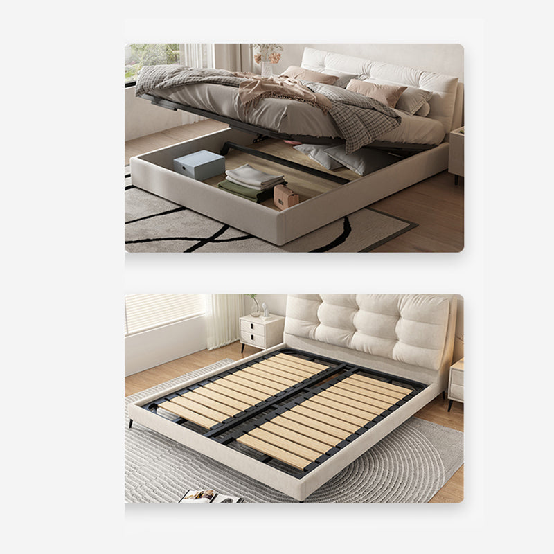 Contemporary Standard Bed with Rectangle Upholstered Headboard