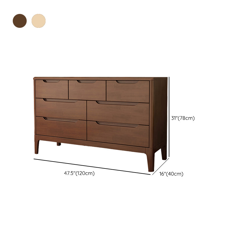 American Traditional Storage Chest Solid Wood Dresser with 5/6/7 Drawers