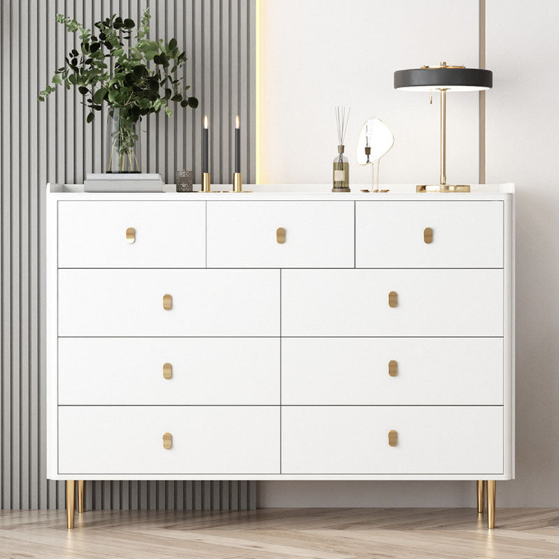 Glam Stone Storage Chest Home Horizontal Chest with Metal Legs