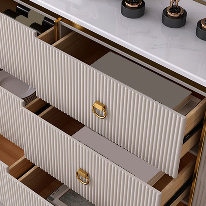 Stone Glam Storage Chest Bedroom Horizontal Chest with Drawers