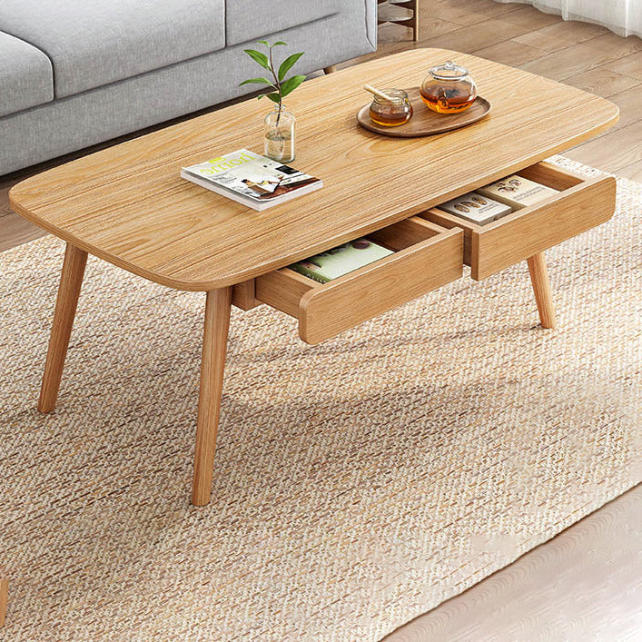 Modern 4 Legs Cocktail Table Rectangular Coffee Table with Drawers