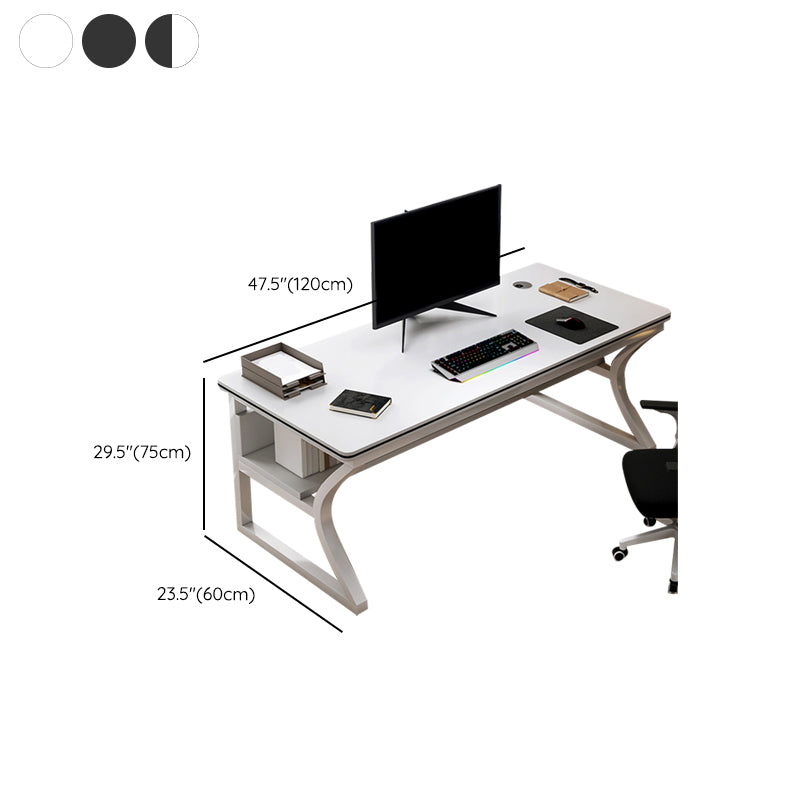 Industrial Office Desk Antique Finish Computer Desk with Shelf
