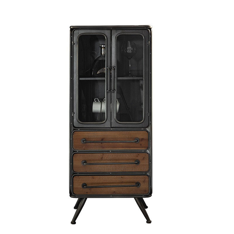 Industrial Cabinet Bar Pulls With Stroge Rectangle Distressed Wood Accent Cabinet