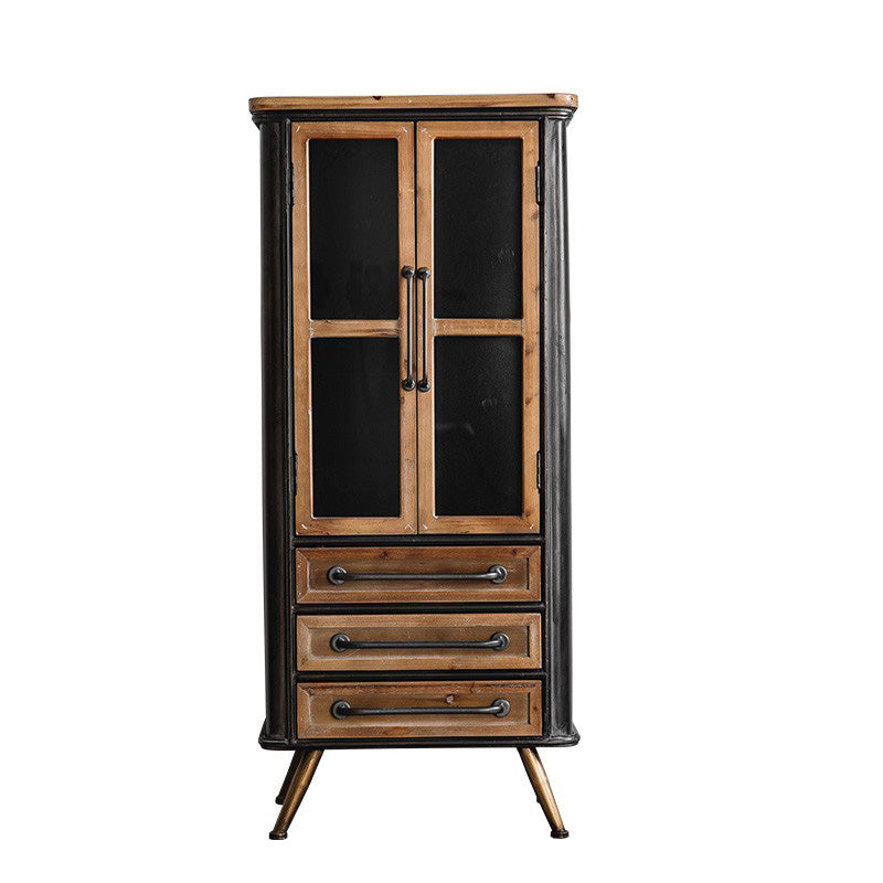 Industrial Cabinet Bar Pulls With Stroge Rectangle Distressed Wood Accent Cabinet