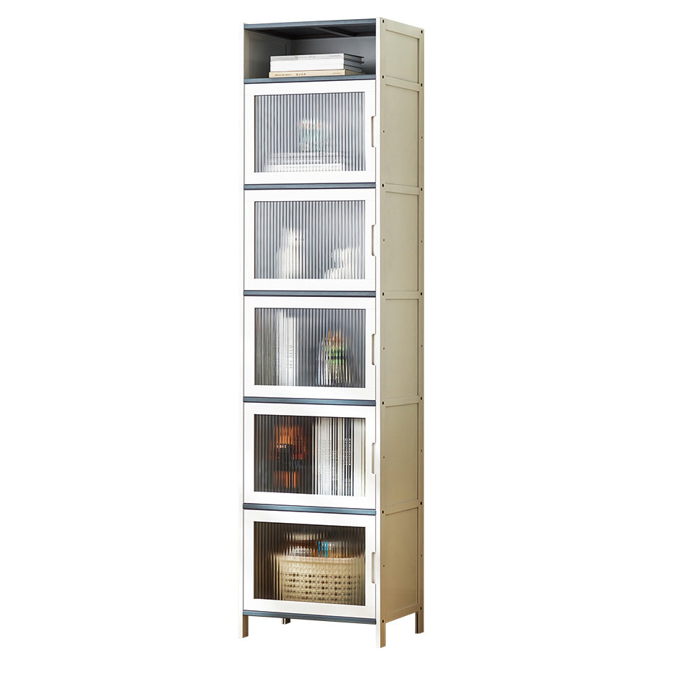 Rectangle Contemporary Cabinet with Glass Doors in Whiet,16.93" Long