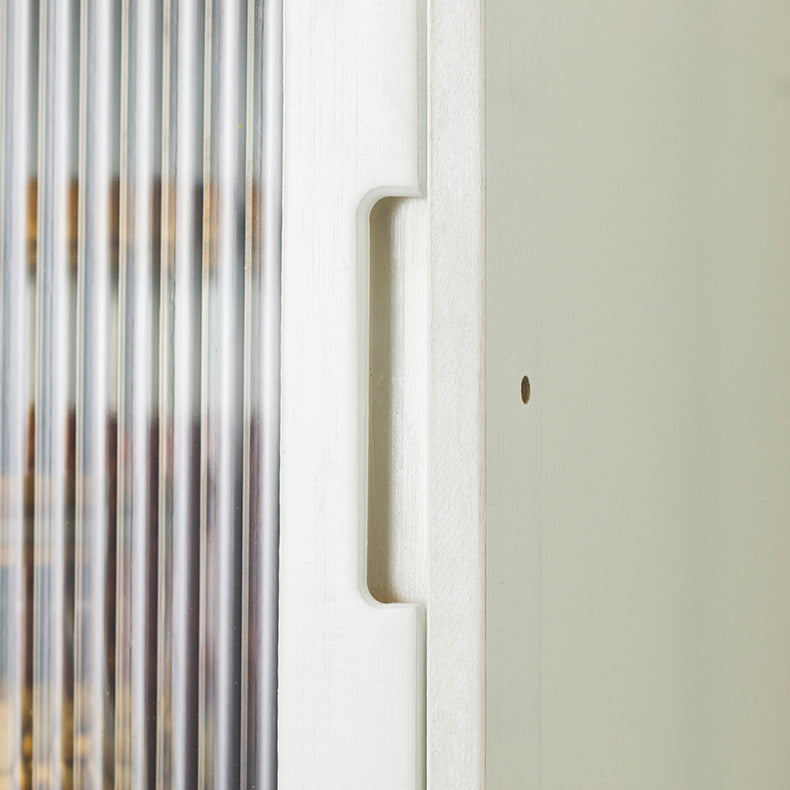 Rectangle Contemporary Cabinet with Glass Doors in Whiet,16.93" Long