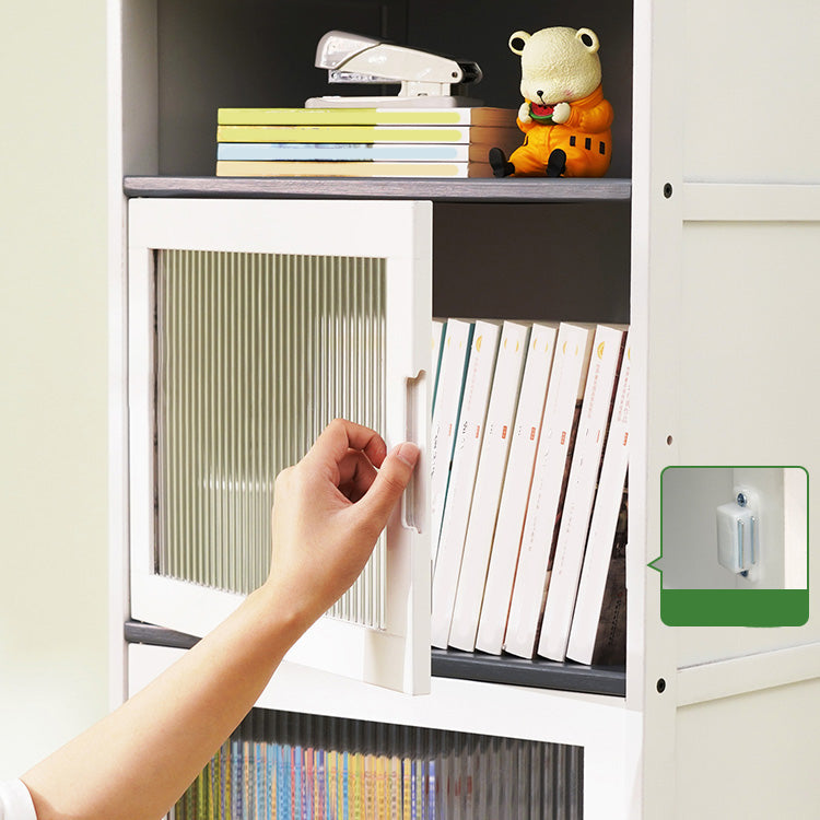 Rectangle Contemporary Cabinet with Glass Doors in Whiet,16.93" Long