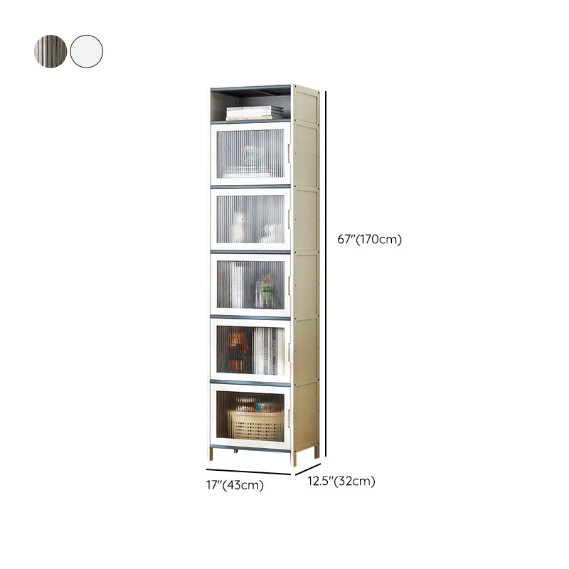Rectangle Contemporary Cabinet with Glass Doors in Whiet,16.93" Long