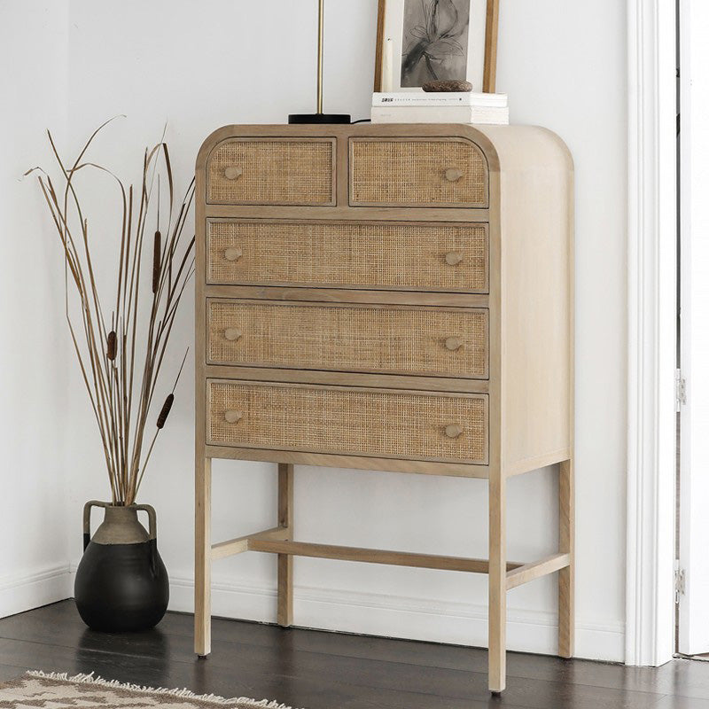 Contemporary Rectangle Chest Straight Legs with 5 Drawers Accent Chest