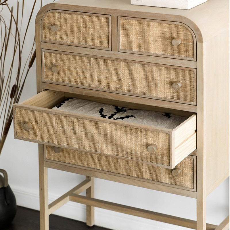 Contemporary Rectangle Chest Straight Legs with 5 Drawers Accent Chest