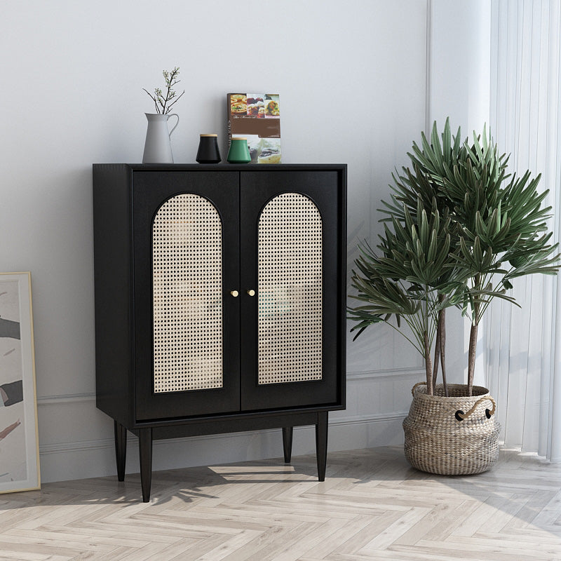 Modern Knobs Storage Cabinet Solid Wood Accent Cabinet with Door