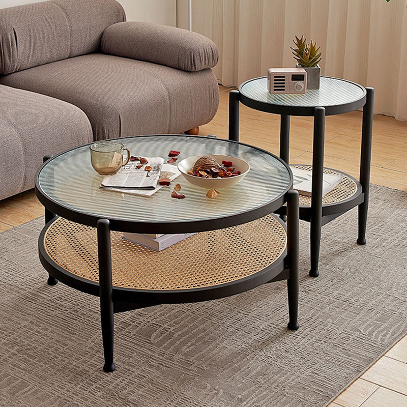 Tropical Coffee Cocktail Table Storage Solid Wood Coffee Table