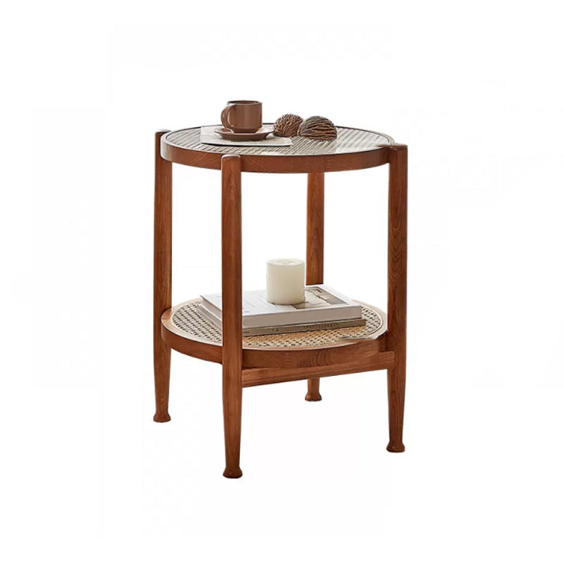 Tropical Coffee Cocktail Table Storage Solid Wood Coffee Table