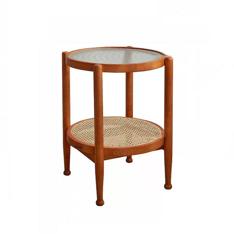 Tropical Coffee Cocktail Table Storage Solid Wood Coffee Table