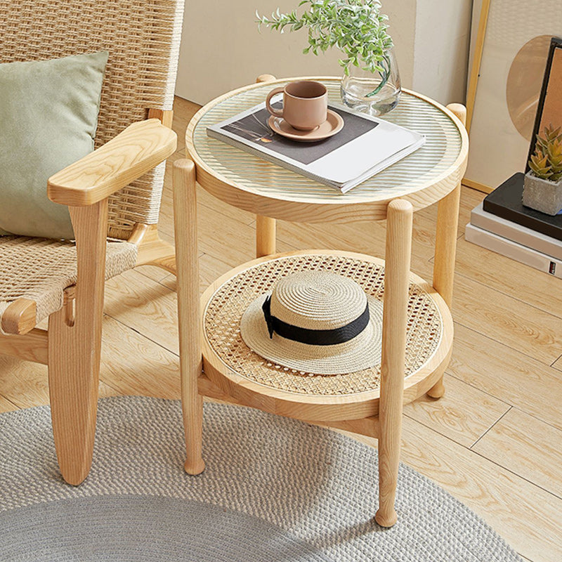Tropical Coffee Cocktail Table Storage Solid Wood Coffee Table