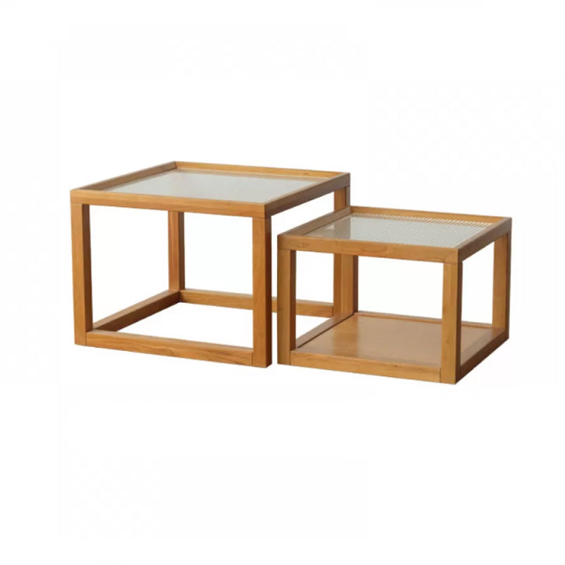 Tropical Coffee Cocktail Table Storage Solid Wood Coffee Table