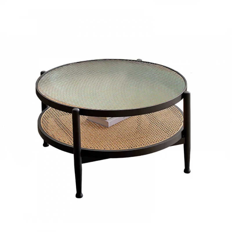 Tropical Coffee Cocktail Table Storage Solid Wood Coffee Table
