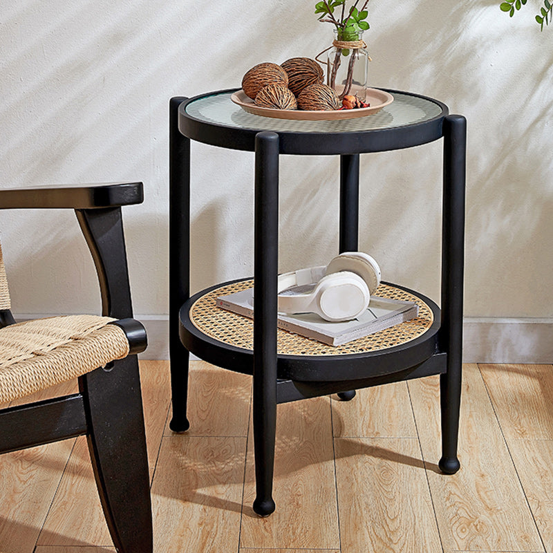 Tropical Coffee Cocktail Table Storage Solid Wood Coffee Table