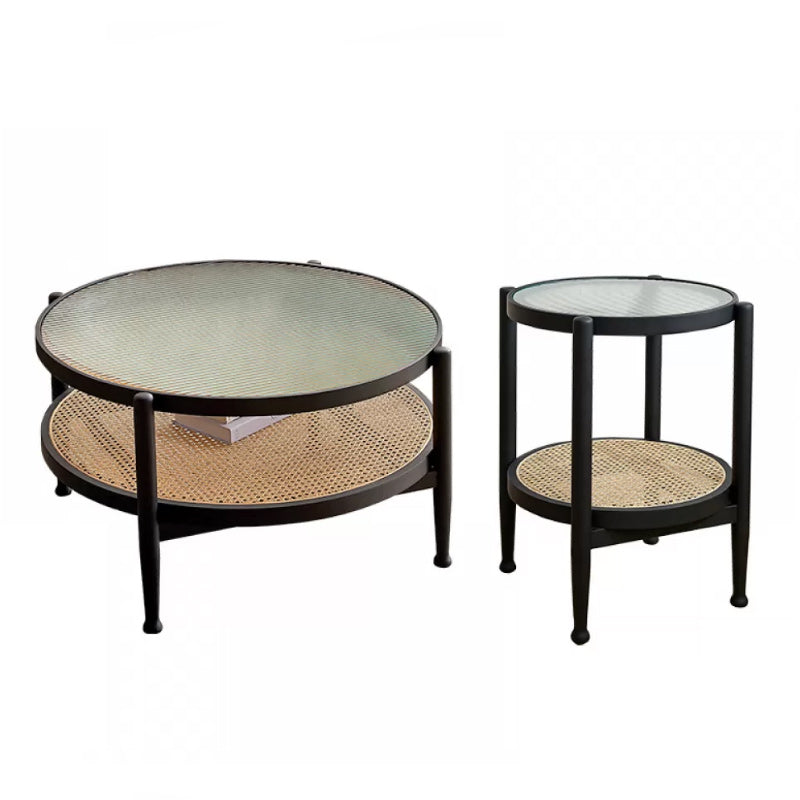Tropical Coffee Cocktail Table Storage Solid Wood Coffee Table