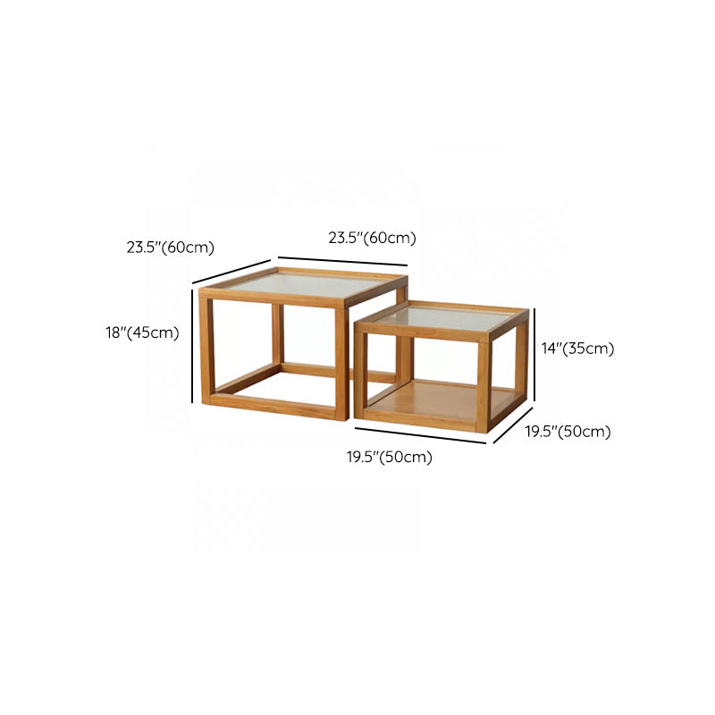 Tropical Coffee Cocktail Table Storage Solid Wood Coffee Table