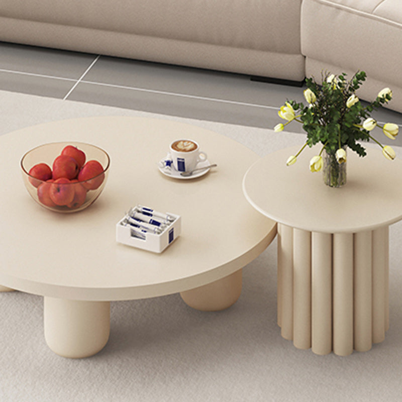 4 Legs Rectangular Coffee Table Contemporary Wood Bunching Tables