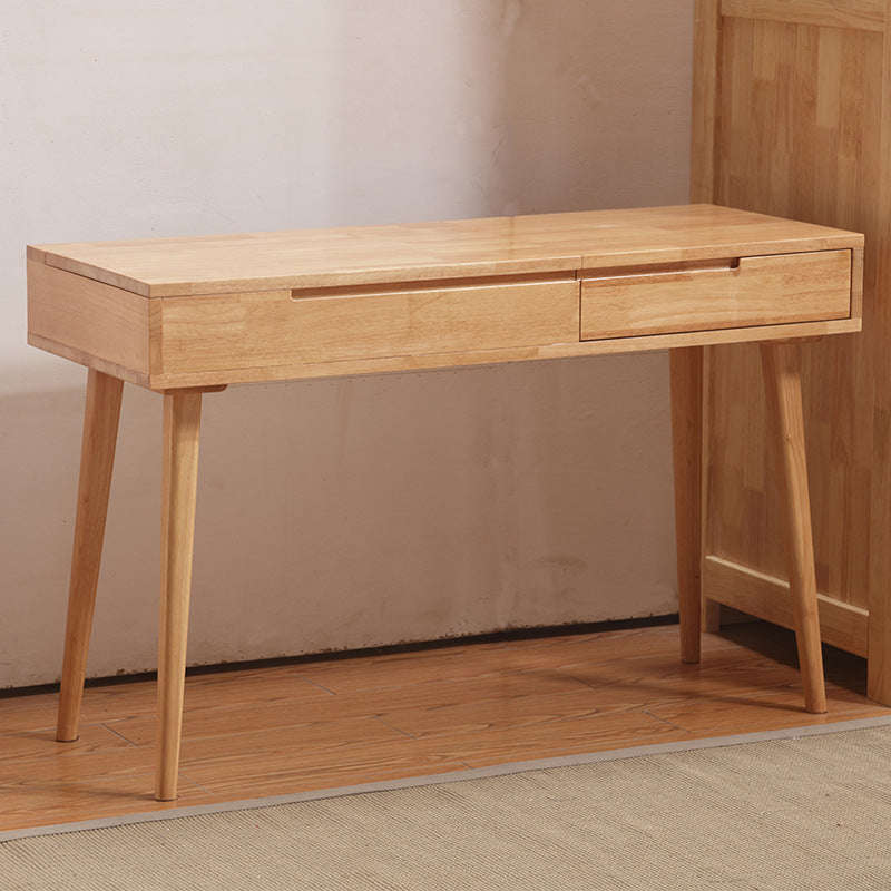 29.92" H Solid Wood Make -up Vanity with Drawer and Mirror Dressing Table
