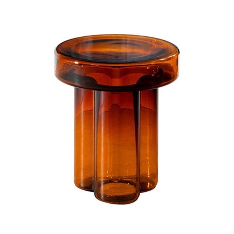 Contemporary Round Glass Coffee Table Pedestal Cocktail Table
