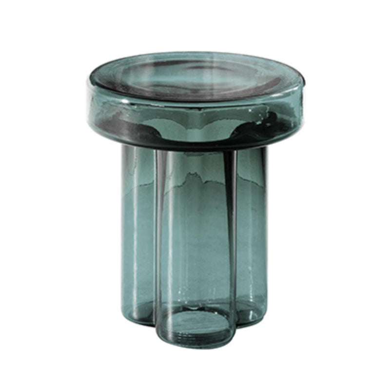 Contemporary Round Glass Coffee Table Pedestal Cocktail Table