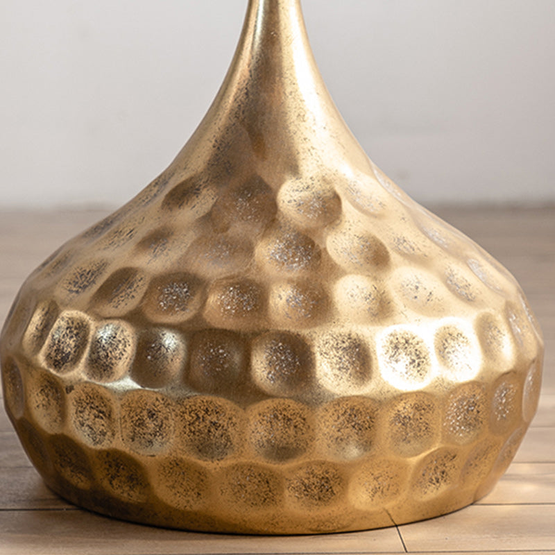 Round Wood Distressed Coffee Table Metal Pedestal Cocktail Table