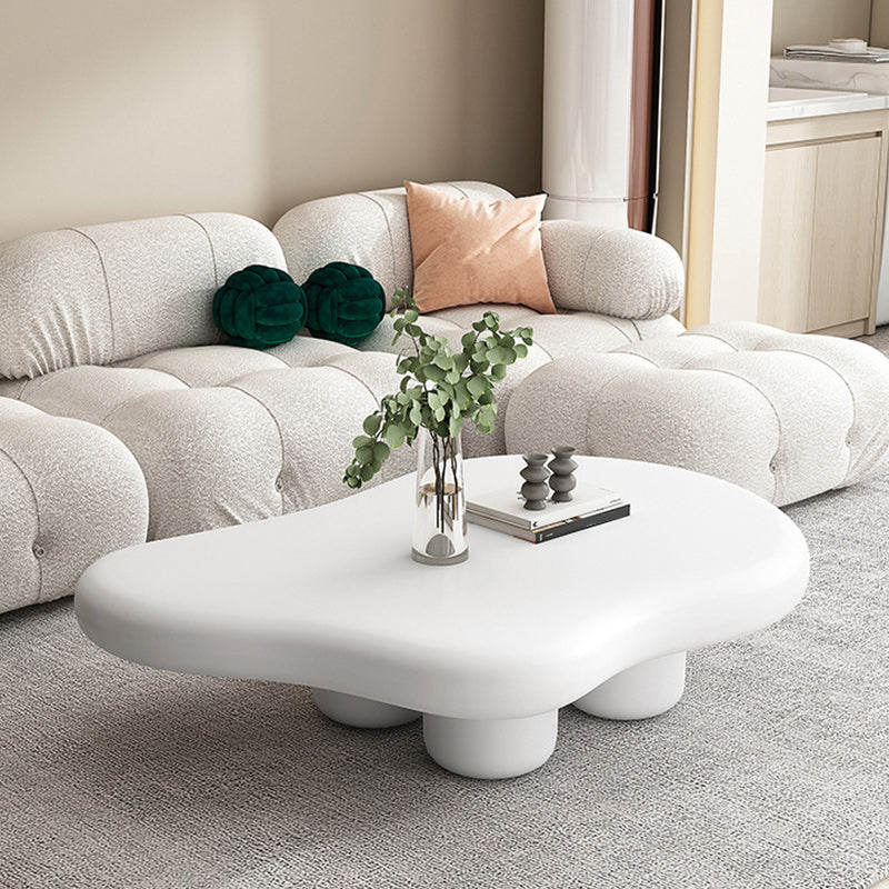 Free Form Coffee Table Scandinavian Wooden Cocktail Table with 4 Legs