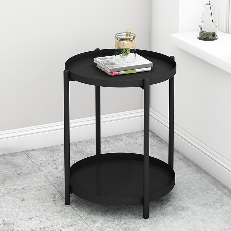 Modern Round Tray Top Side End Table 4 Legs Side Table for Living Room