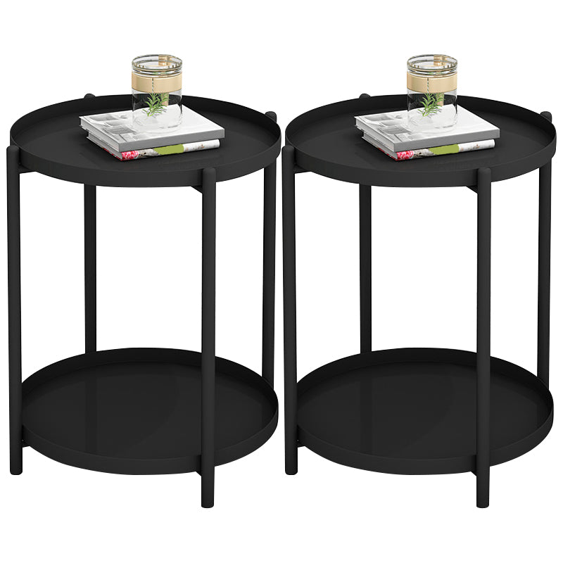 Modern Round Tray Top Side End Table 4 Legs Side Table for Living Room