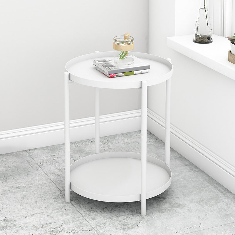 Modern Round Tray Top Side End Table 4 Legs Side Table for Living Room