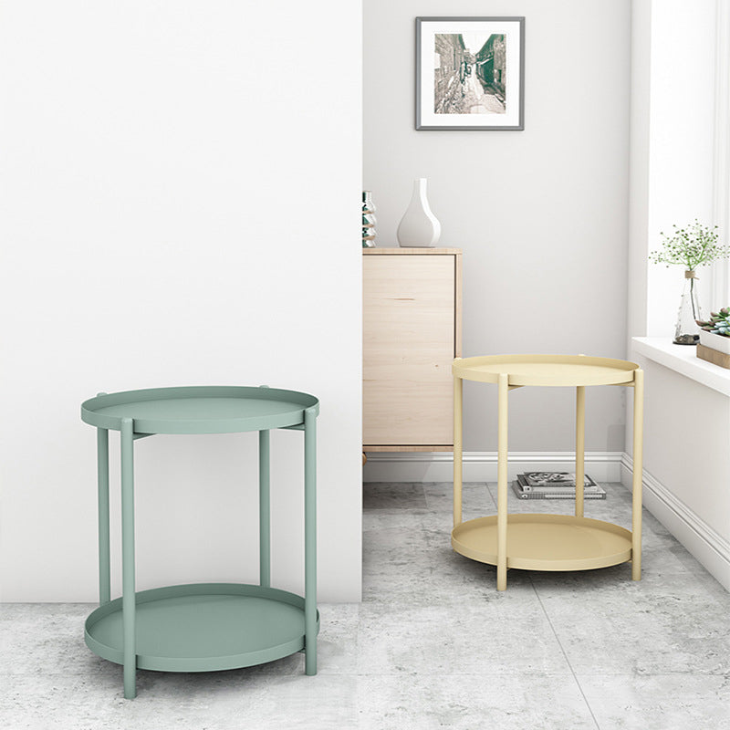 Modern Round Tray Top Side End Table 4 Legs Side Table for Living Room