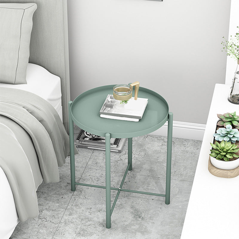 Modern Round Tray Top Side End Table 4 Legs Side Table for Living Room