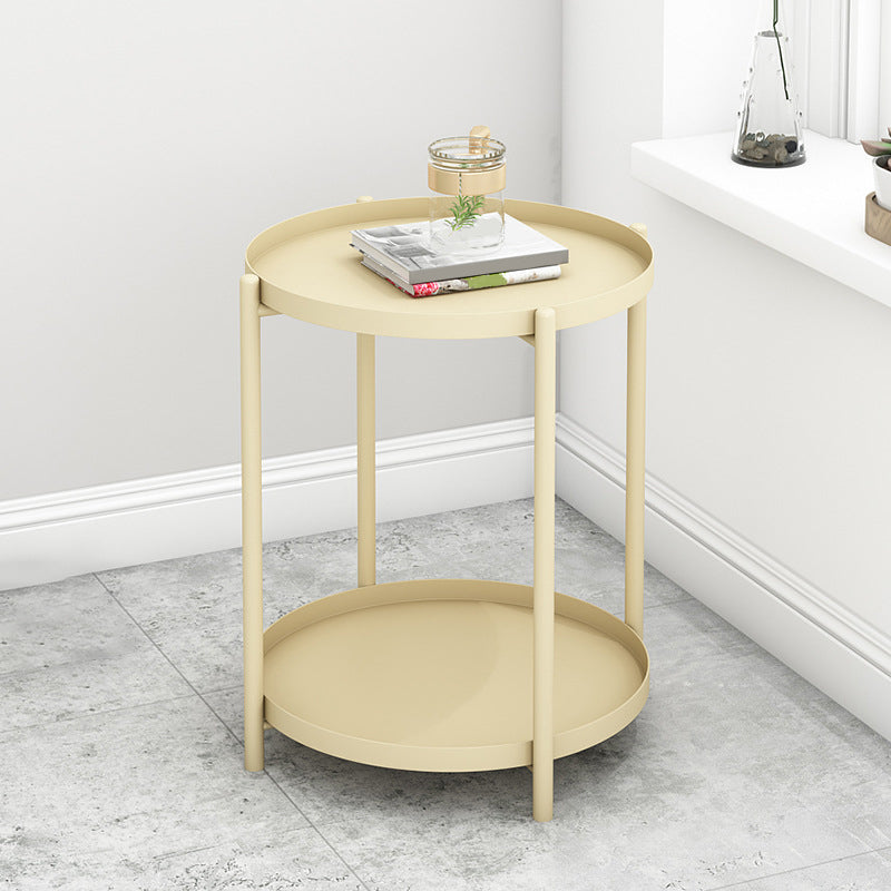 Modern Round Tray Top Side End Table 4 Legs Side Table for Living Room