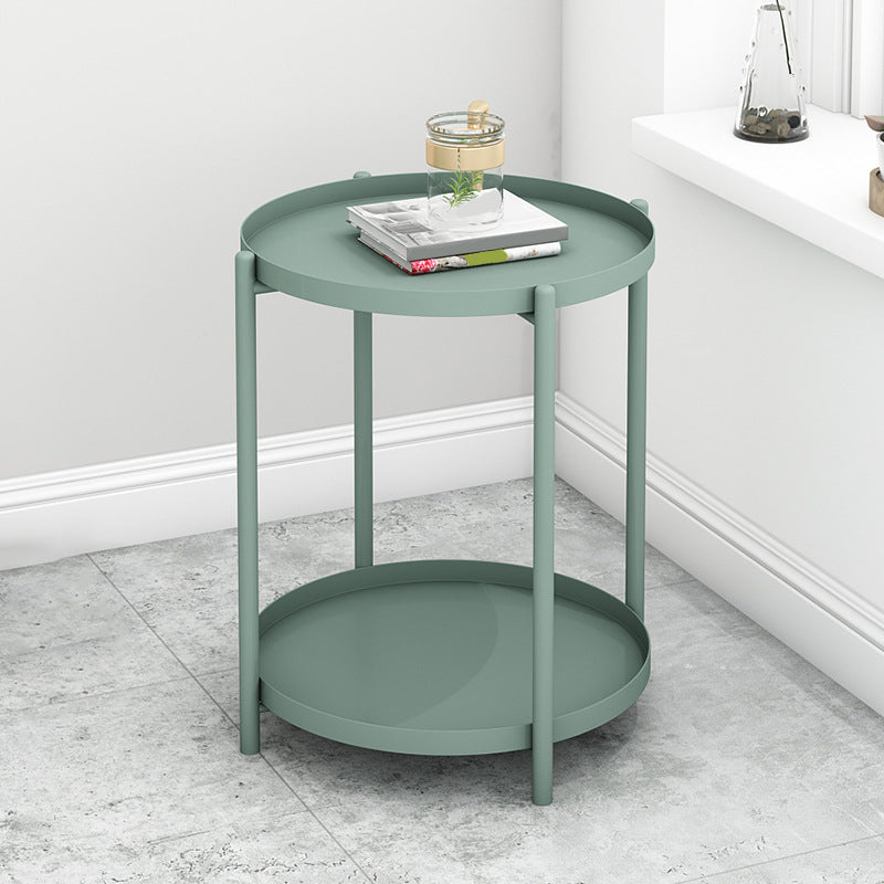 Modern Round Tray Top Side End Table 4 Legs Side Table for Living Room