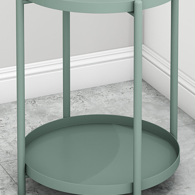 Modern Round Tray Top Side End Table 4 Legs Side Table for Living Room