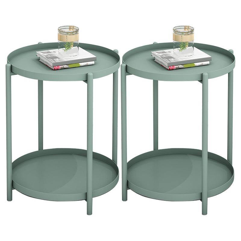 Modern Round Tray Top Side End Table 4 Legs Side Table for Living Room