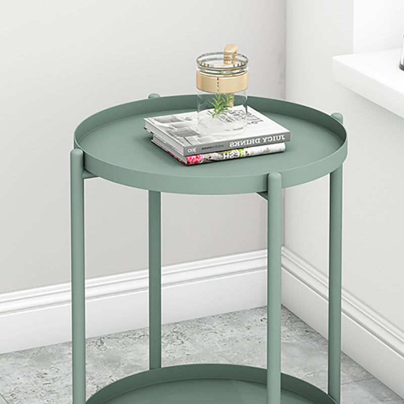 Modern Round Tray Top Side End Table 4 Legs Side Table for Living Room