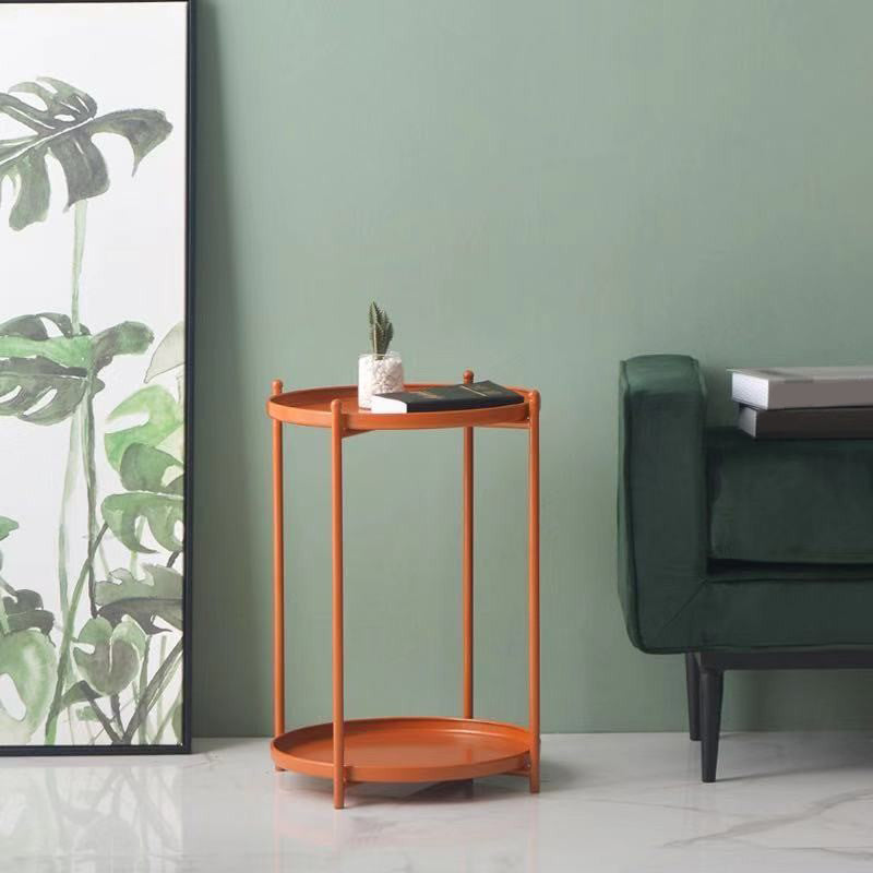 Modern Round Tray Top Side End Table 4 Legs Side Table for Living Room