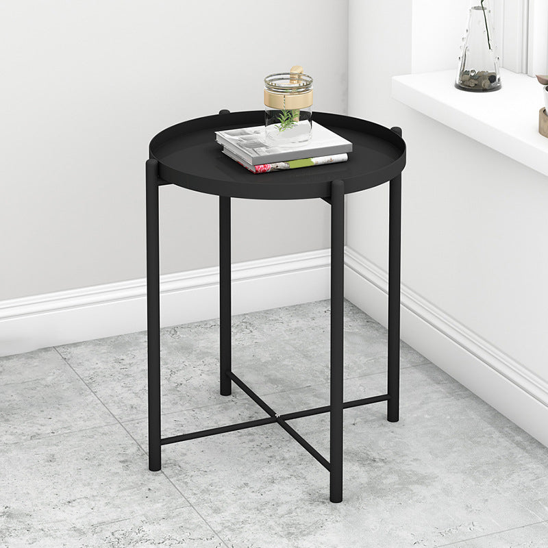 Modern Round Tray Top Side End Table 4 Legs Side Table for Living Room