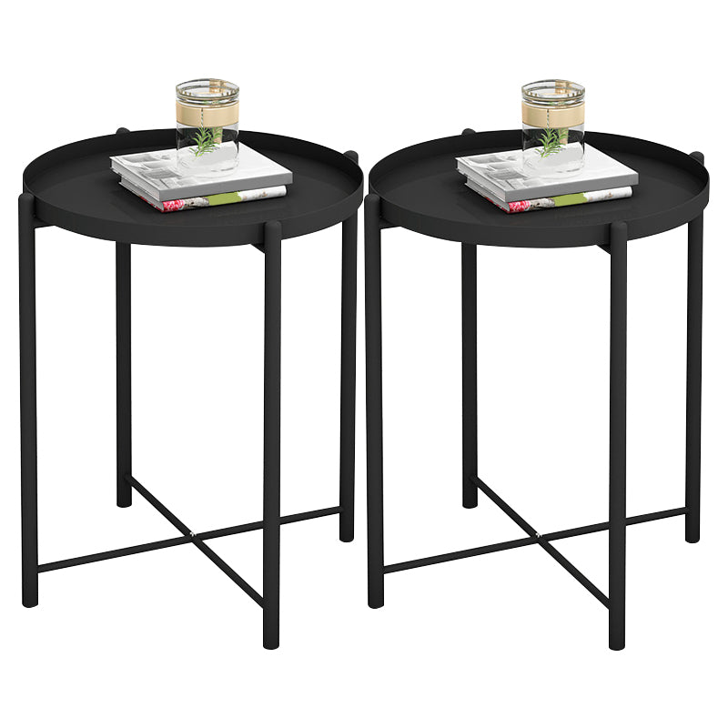 Modern Round Tray Top Side End Table 4 Legs Side Table for Living Room