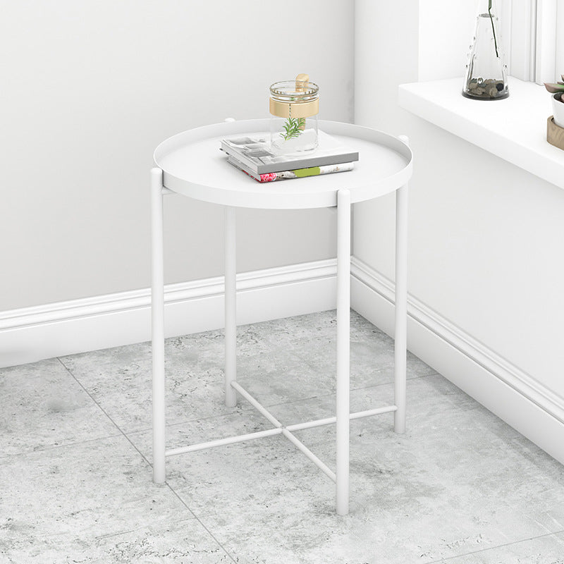 Modern Round Tray Top Side End Table 4 Legs Side Table for Living Room