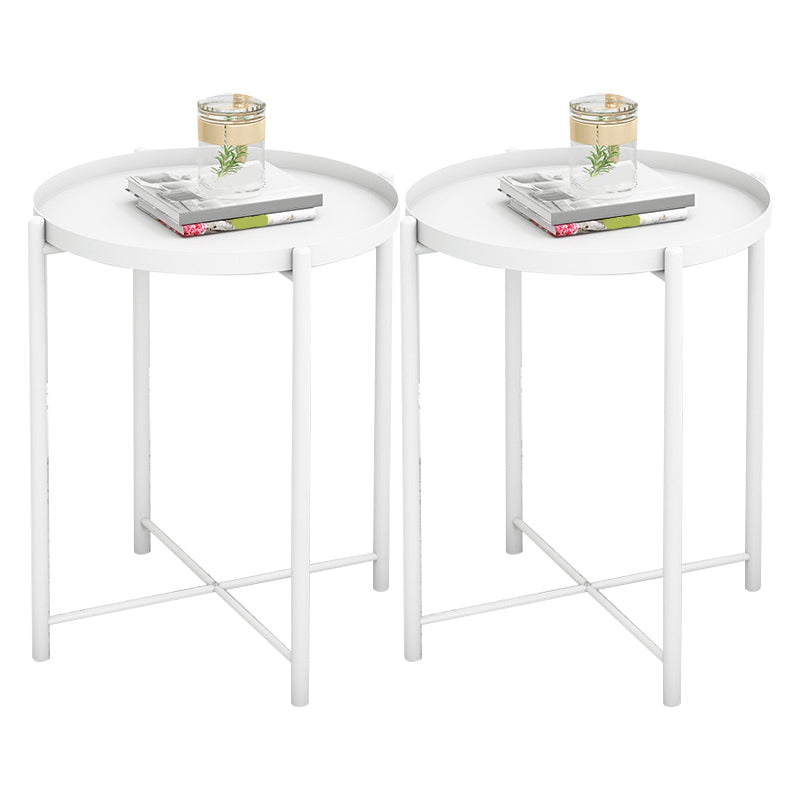 Modern Round Tray Top Side End Table 4 Legs Side Table for Living Room