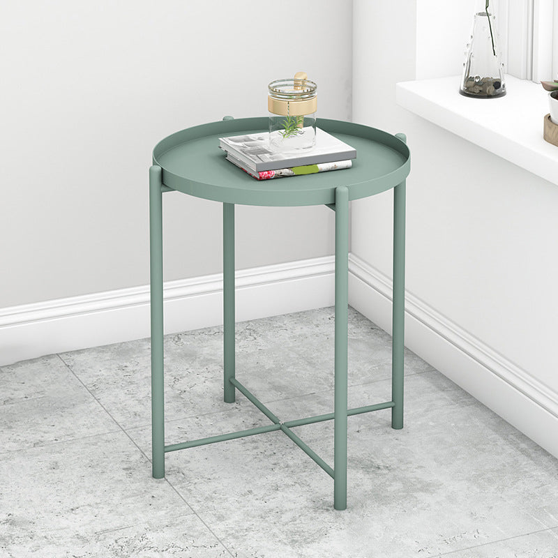 Modern Round Tray Top Side End Table 4 Legs Side Table for Living Room