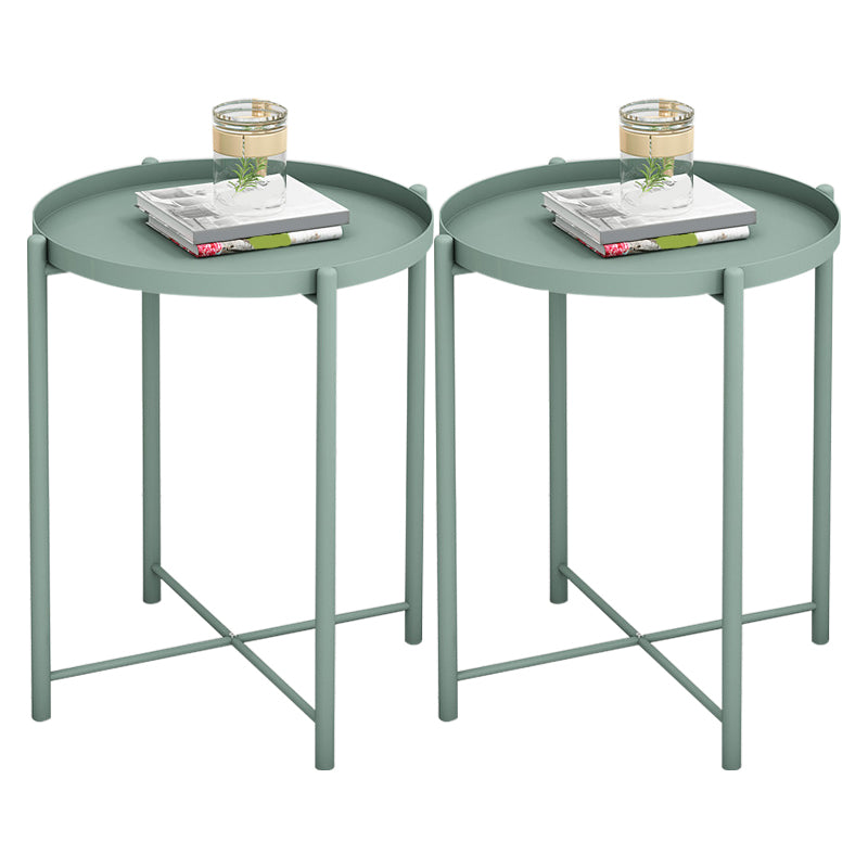 Modern Round Tray Top Side End Table 4 Legs Side Table for Living Room