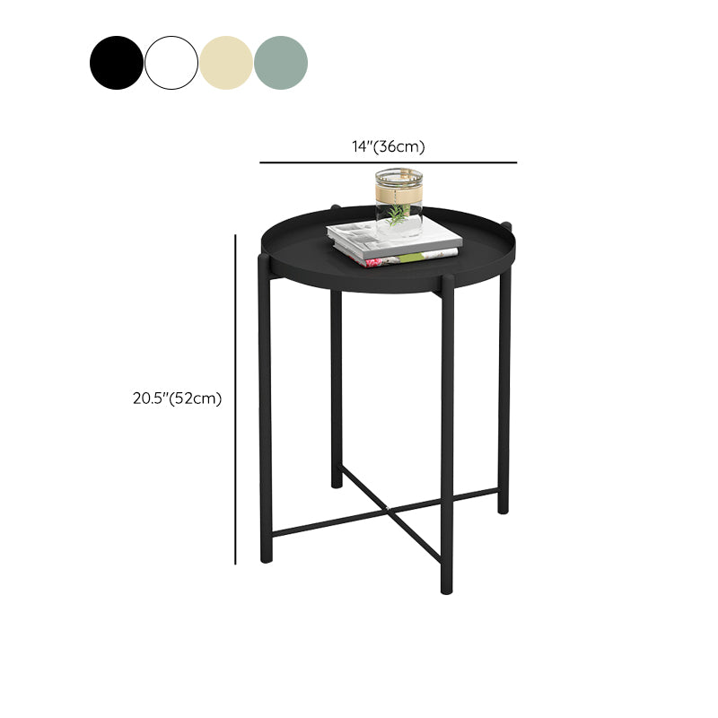 Modern Round Tray Top Side End Table 4 Legs Side Table for Living Room