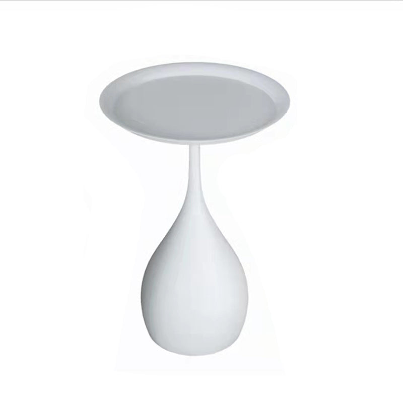 Mid-Century Side Table Metal Pedestal Tray Top Living Room End Table